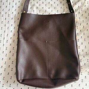 Anthropologie studded Brown faux Leather Bag